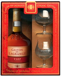 Gaston de Lagrange V.S.O.P., with 2 glasses in box / Гастон де Лагранж В.С.О.П., п/у с 2 стаканами